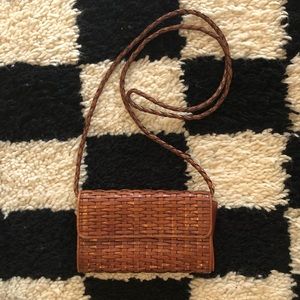 Vintage Woven Leather Crossbody Purse